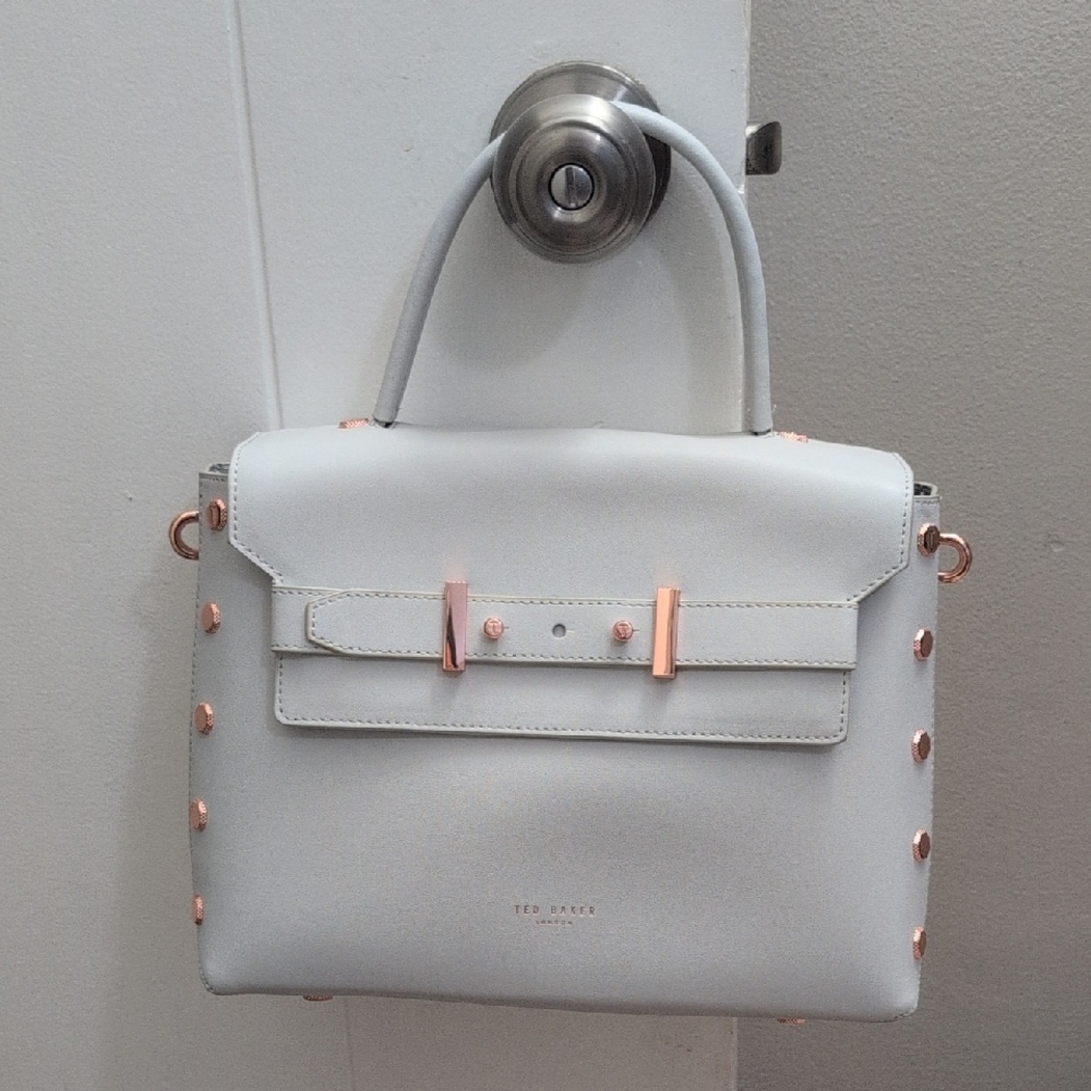 Ted Baker Cream Satchel with Rose Gold Details